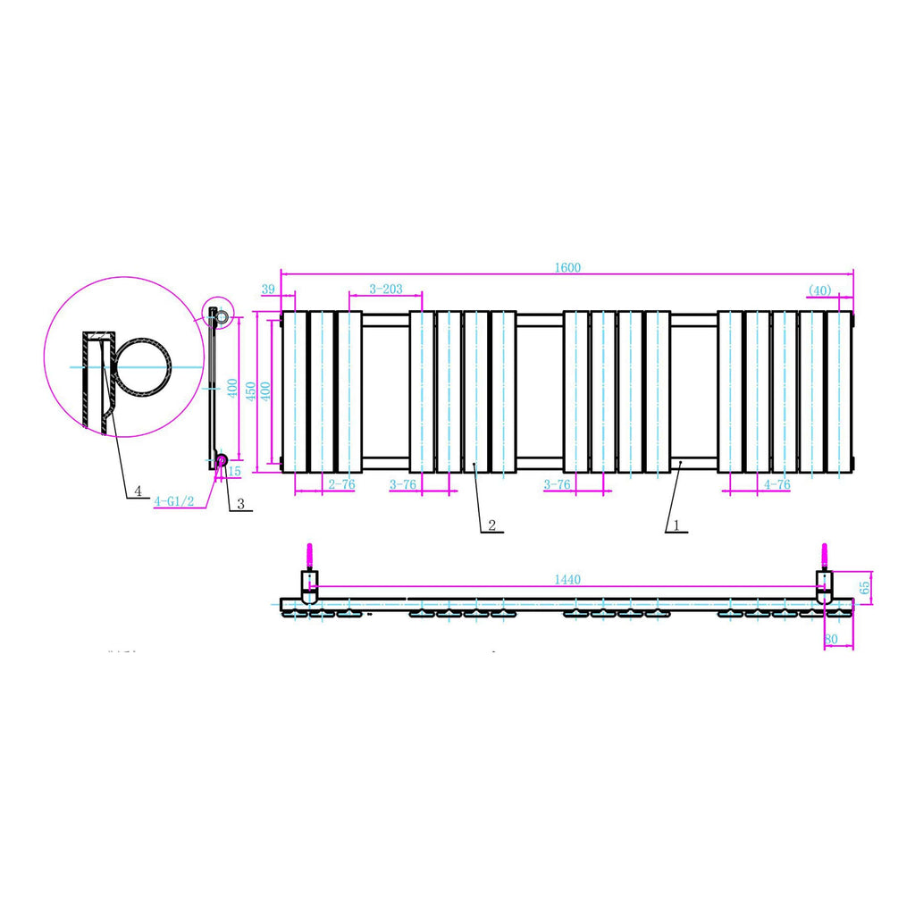 Flexible bath panel design with detailed technical drawing, incorporating measurements and fixtures for custom bathroom installation. Ideal for modern bathroom renovation projects.