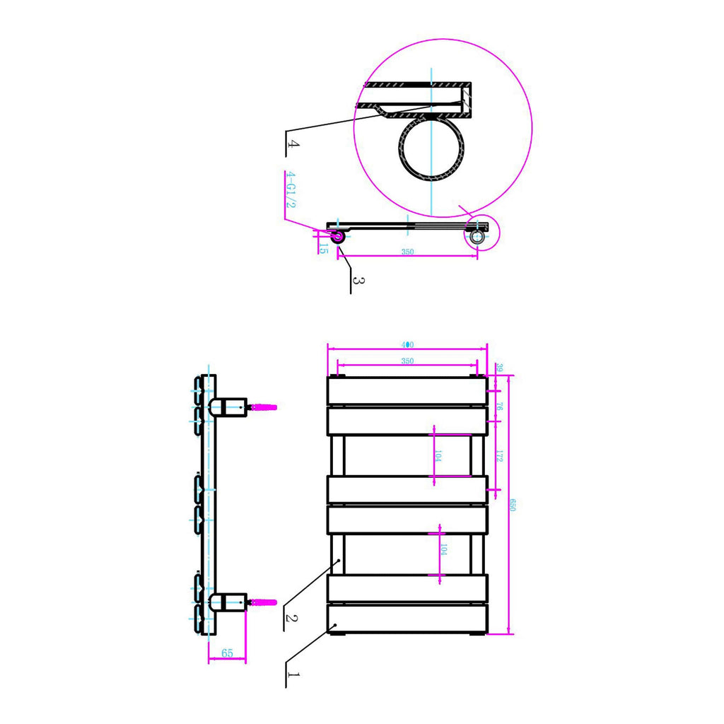 High-quality technical bathroom design drawing showing measurements and specifications for Bubly Bathrooms bathroom fixtures and fittings.