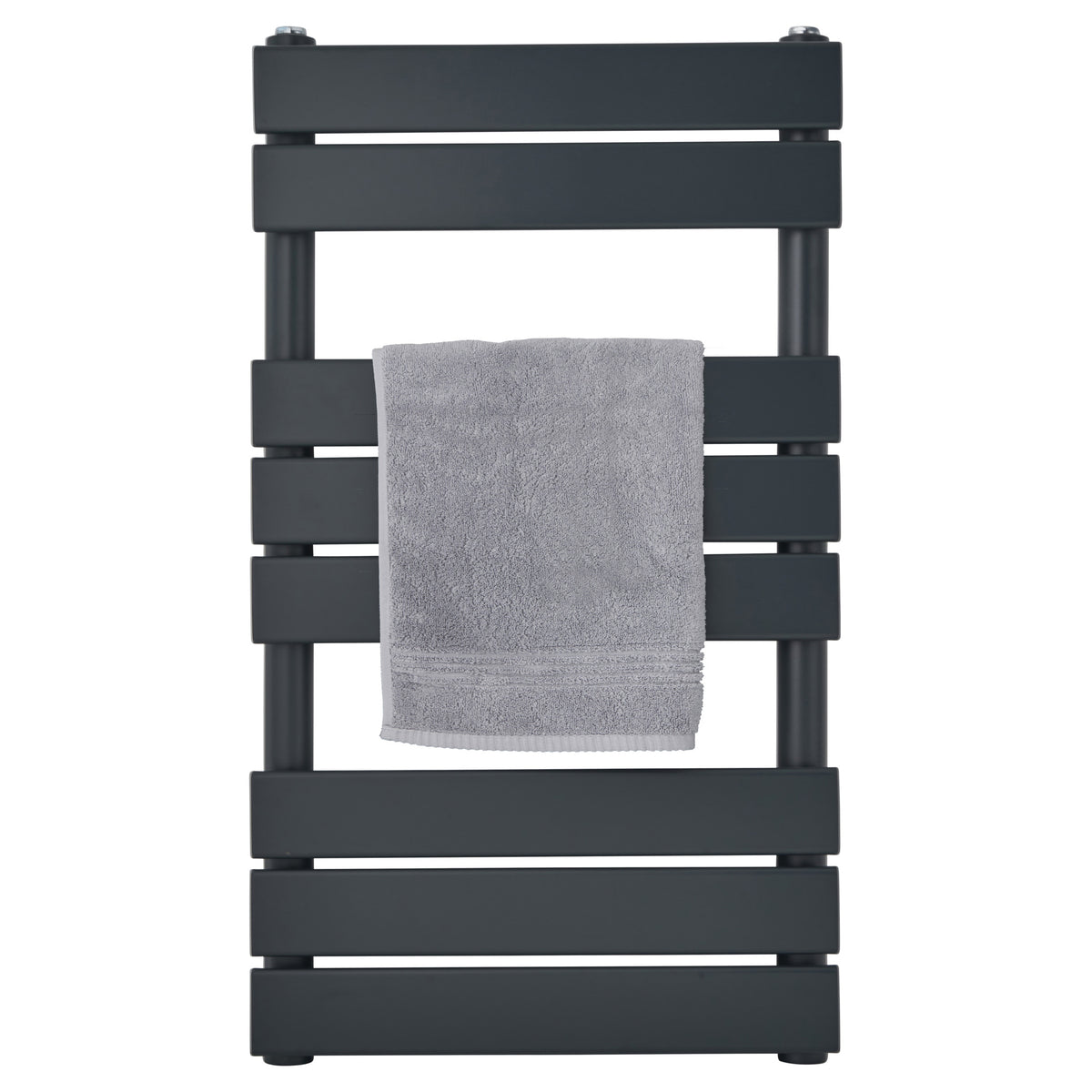 Tailored Queenstown Vertical Designer Towel Radiator - Anthracite, 800mm x 450mm - view 2