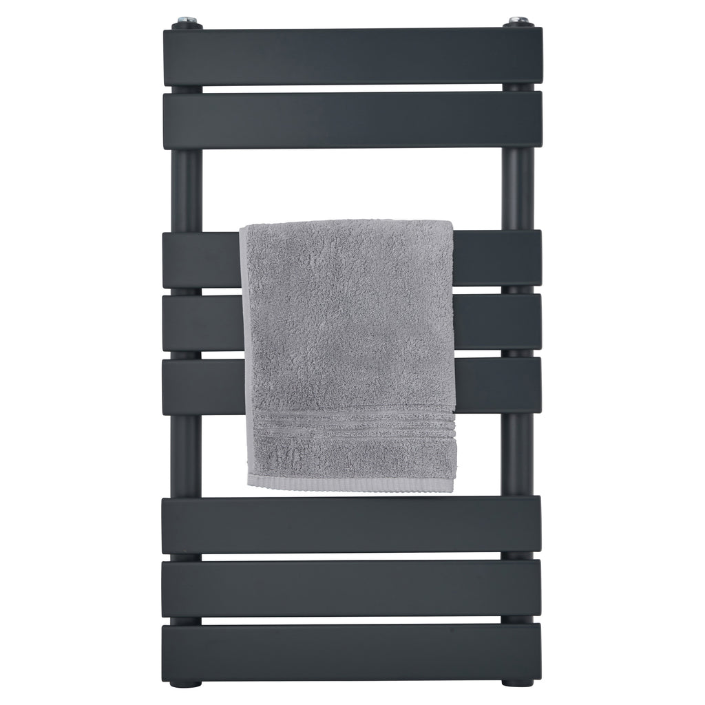 Tailored Queenstown Vertical Designer Towel Radiator - Anthracite, 800mm x 450mm - view 3