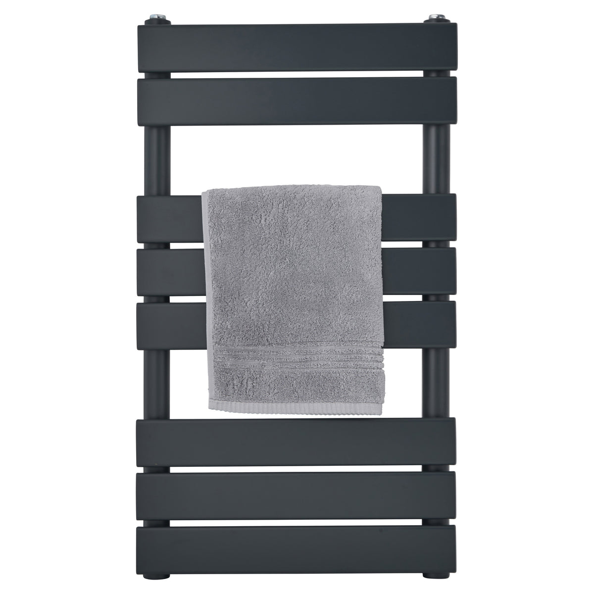 Tailored Queenstown Vertical Designer Towel Radiator - Anthracite, 800mm x 450mm - view 3