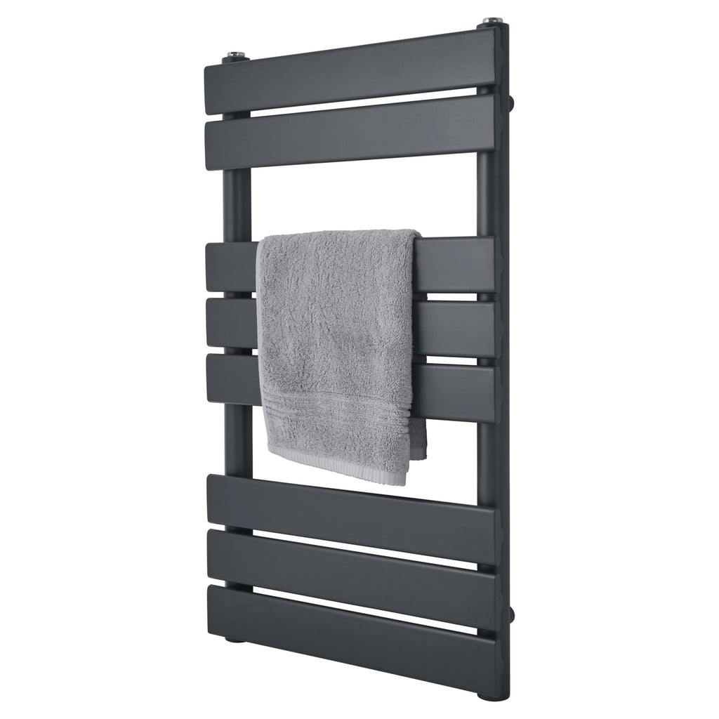 Tailored Queenstown Vertical Designer Towel Radiator - Anthracite, 800mm x 450mm - view 4