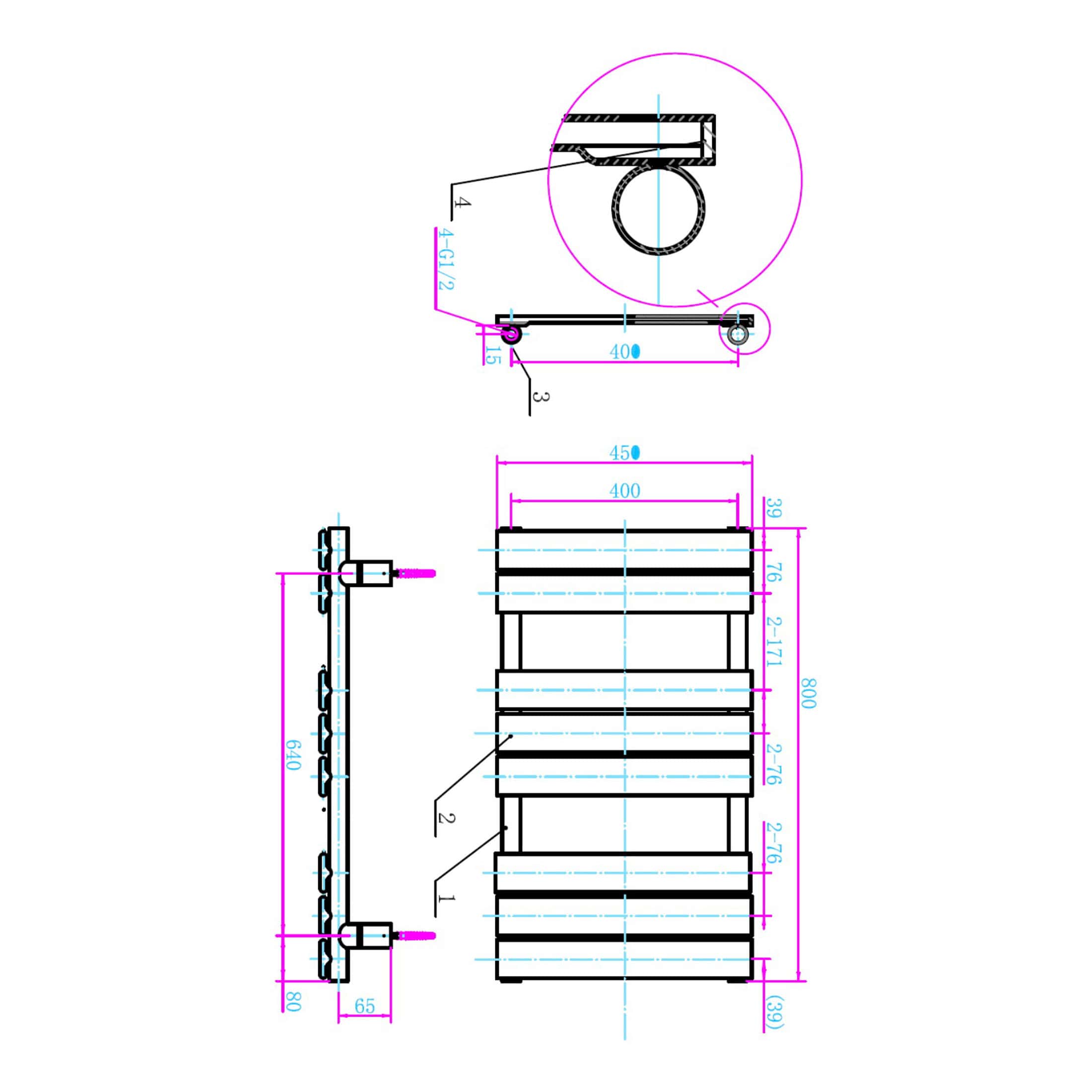 High-quality technical bathroom design drawing with precise measurements, suitable for plumbing installation and renovation projects. Detailed schematics of bathroom fixtures and layout for professional builders.
