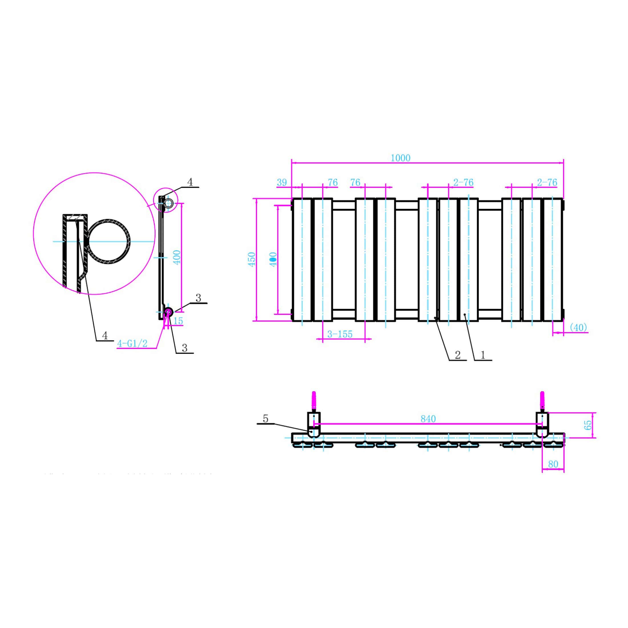 High-quality bathroom radiator design blueprint with detailed measurements, installation specifications, and technical drawings showcasing modern heating solutions for bathrooms.