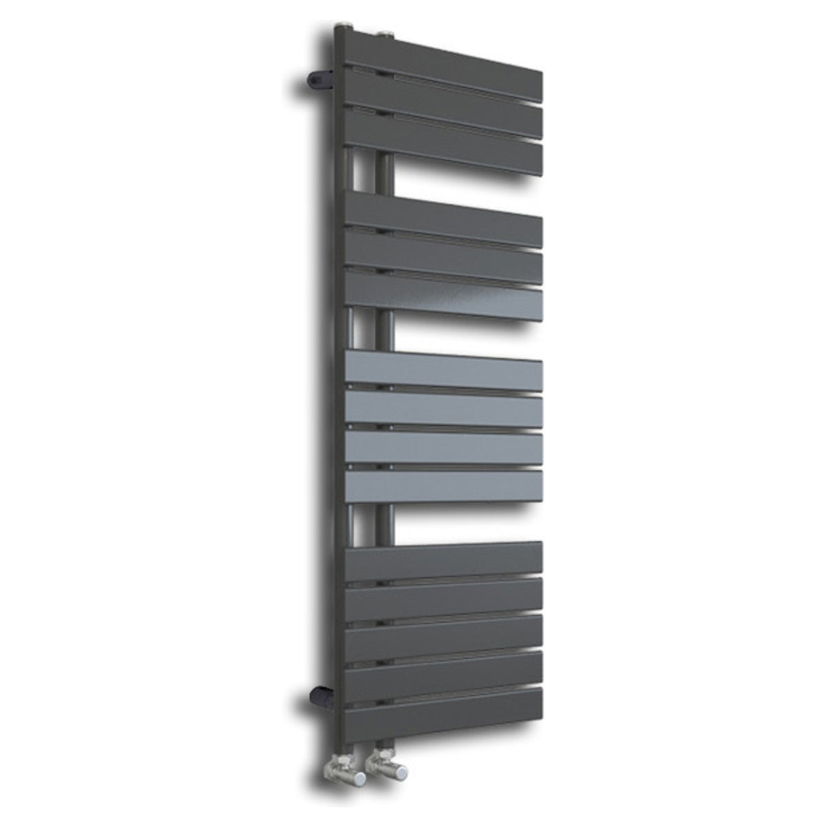 Tailored Wellington Offset Designer Towel Radiator - Anthracite, 1380mm X 500mm - view 1