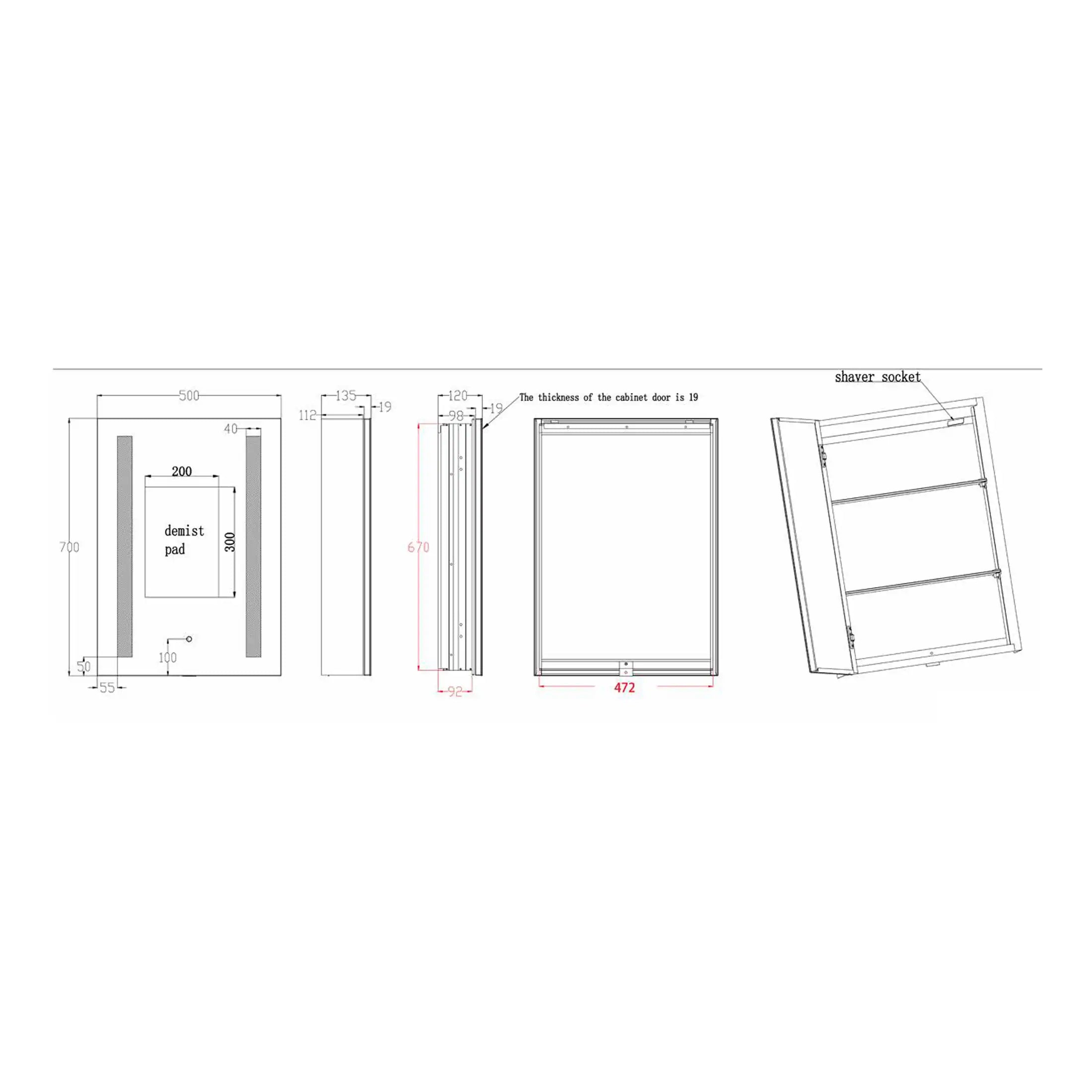 High-quality bathroom cabinet installation blueprint with detailed dimensions for modern bathroom storage solutions. Perfect for renovation and interior design planning.