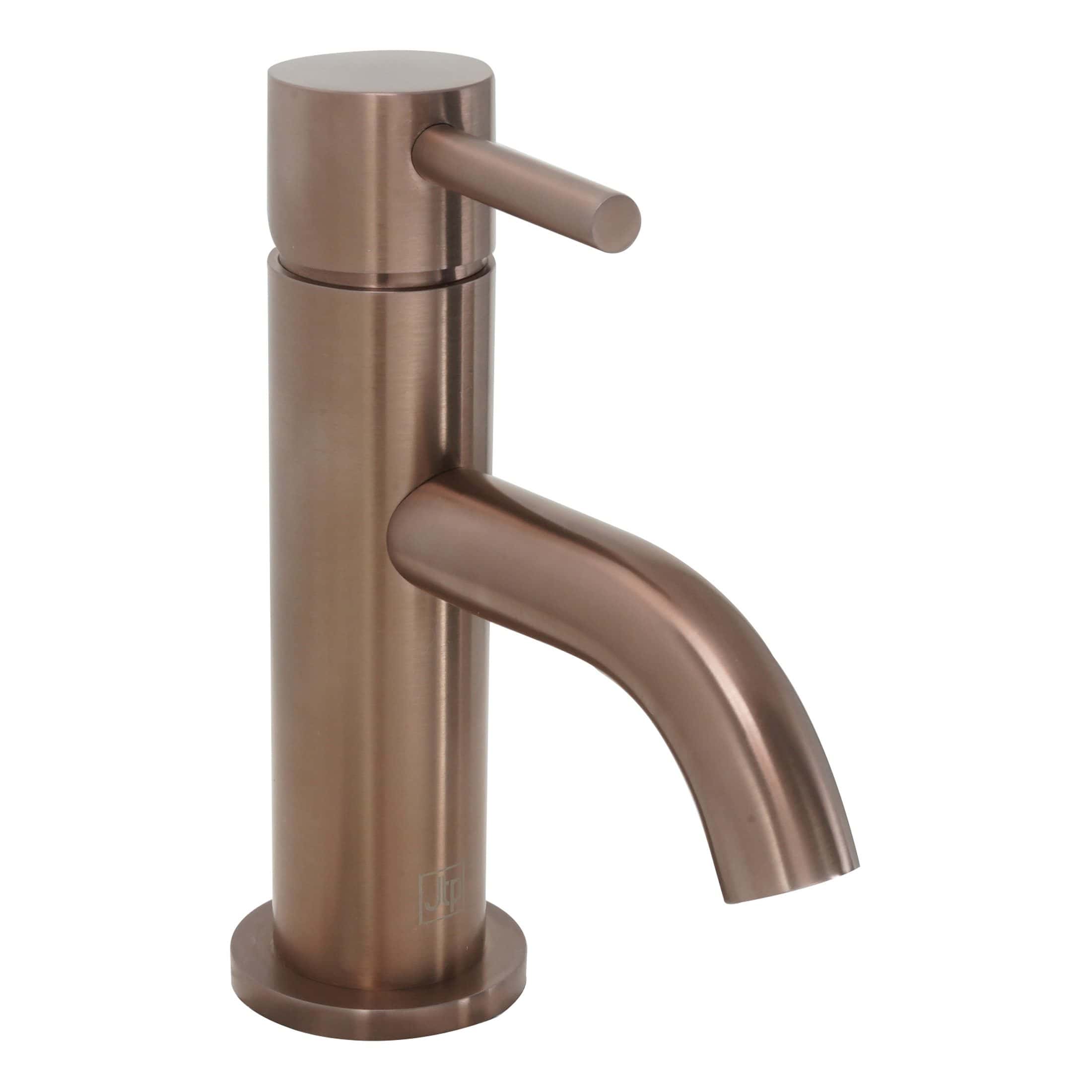 Brushed gold bathroom tap with modern minimalist design for sleek bathroom fixtures. Made from durable materials, ideal for contemporary bathrooms, combining style and functionality.
