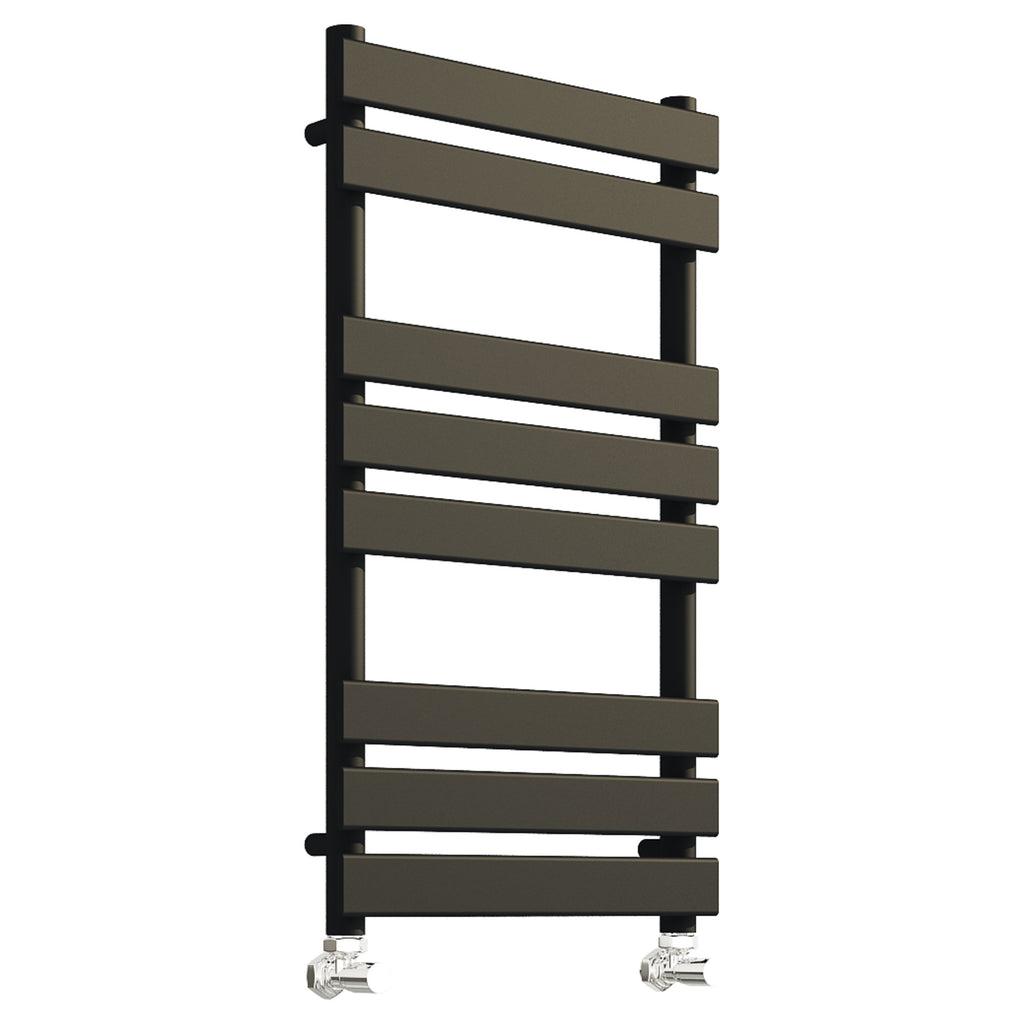 Tailored Queenstown Vertical Designer Towel Radiator - Matt Black, 800mm x 450mm - view 1