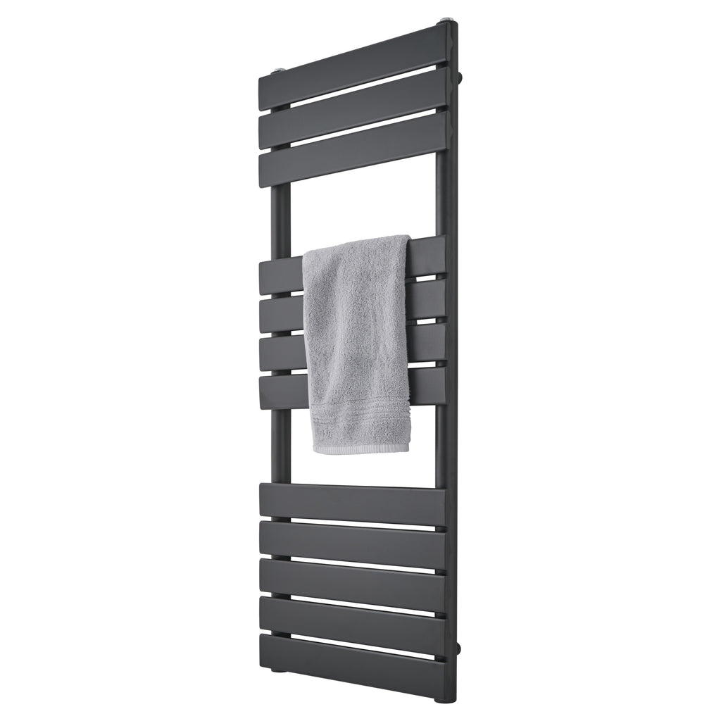 Tailored Queenstown Vertical Designer Towel Radiator - Matt Black, 1200mm x 450mm - view 3