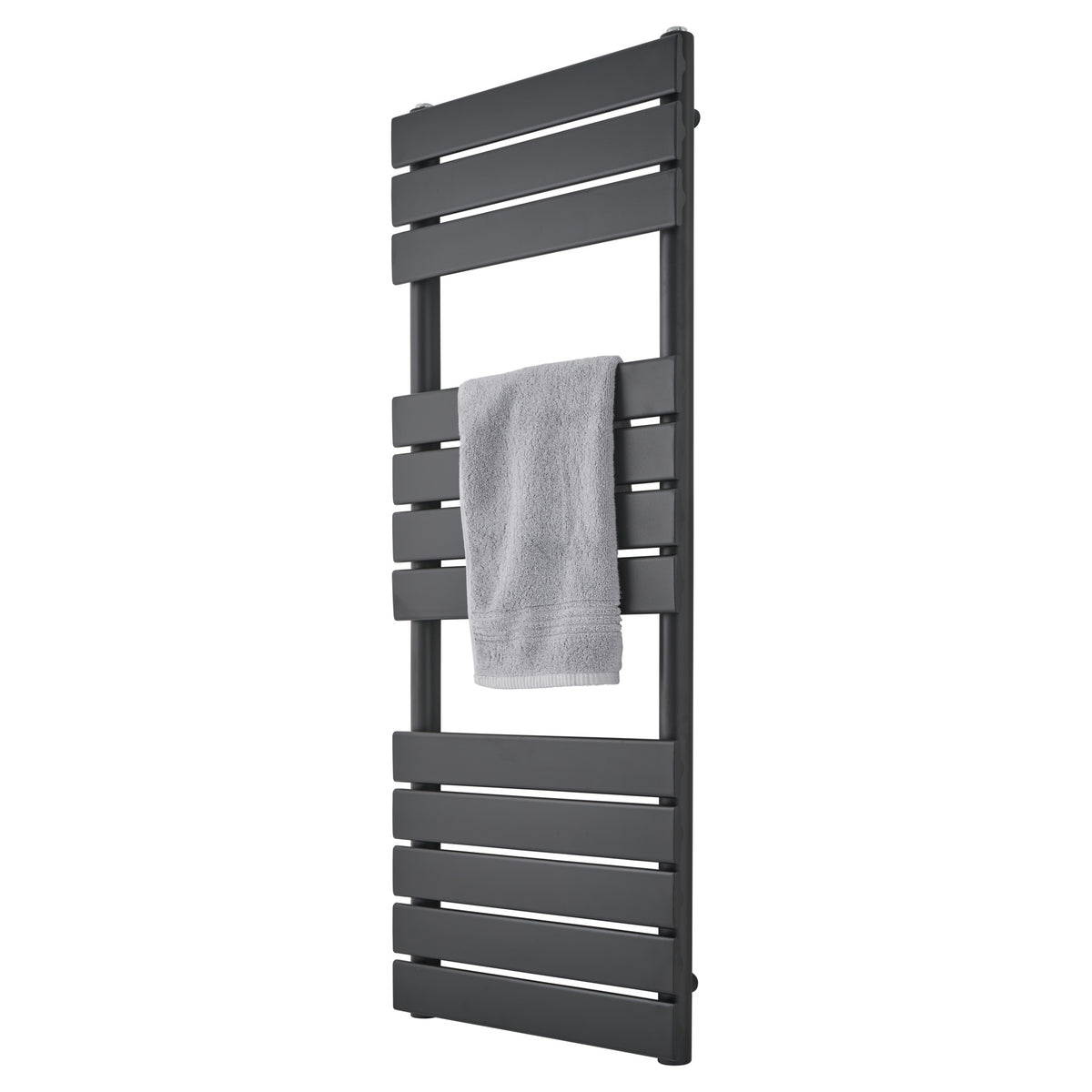 Tailored Queenstown Vertical Designer Towel Radiator - Matt Black, 1200mm x 450mm - view 3