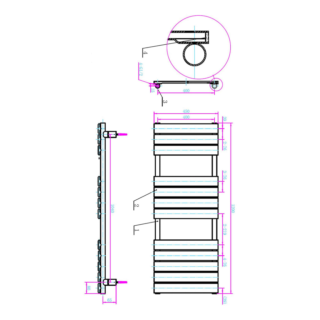 High-quality technical bathroom design drawing featuring detailed measurements, layouts, and installation specifications for Bubly Bathrooms.
