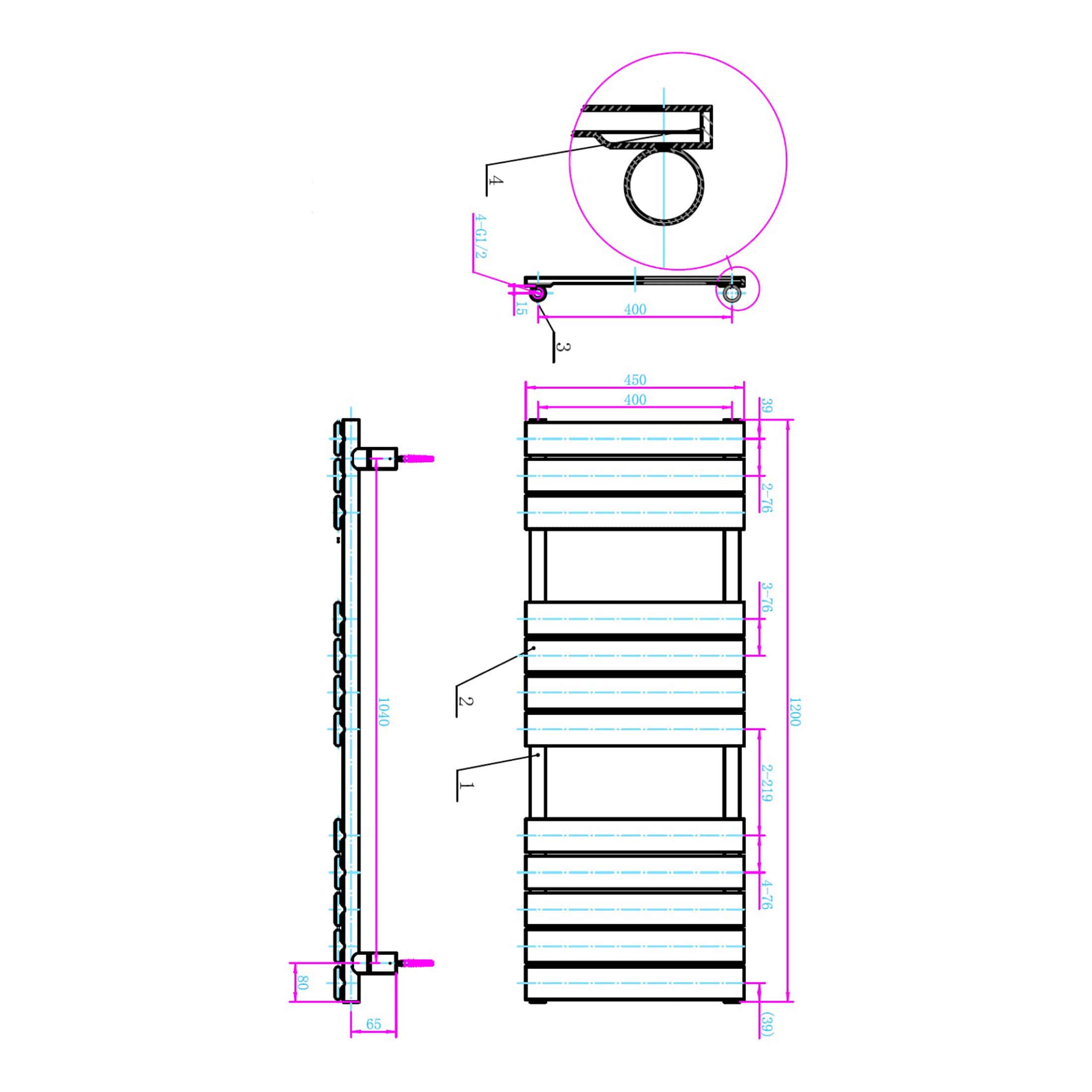 High-quality technical bathroom design drawing featuring detailed measurements, layouts, and installation specifications for Bubly Bathrooms.