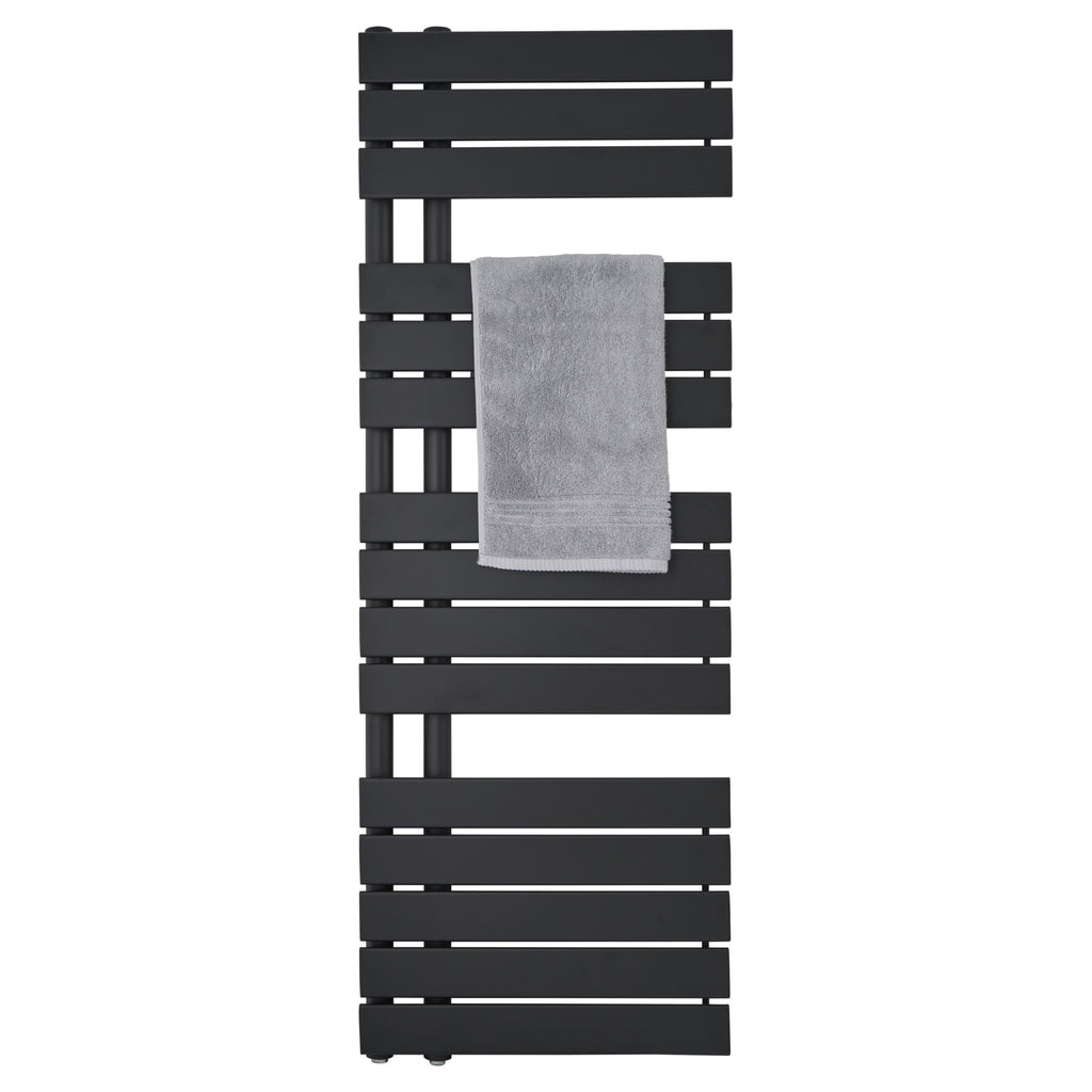 Tailored Wellington Offset Designer Towel Radiator - 1380mm X 500mm - Black - view 2