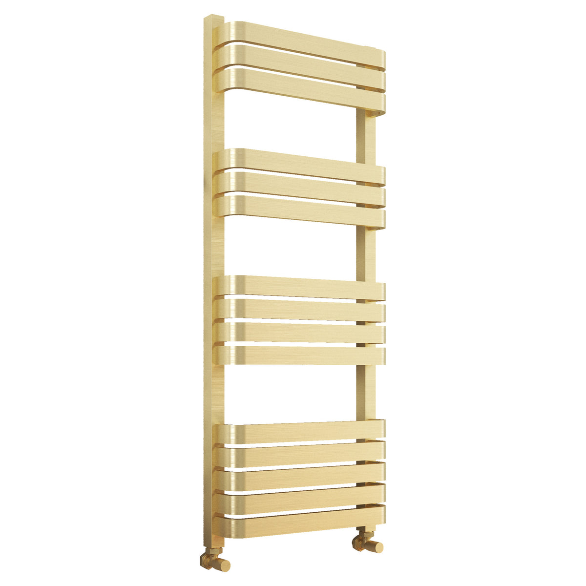 Tailored Auckland Vertical Towel Radiator - 1200mm X 500mm - Brushed Brass - view 1