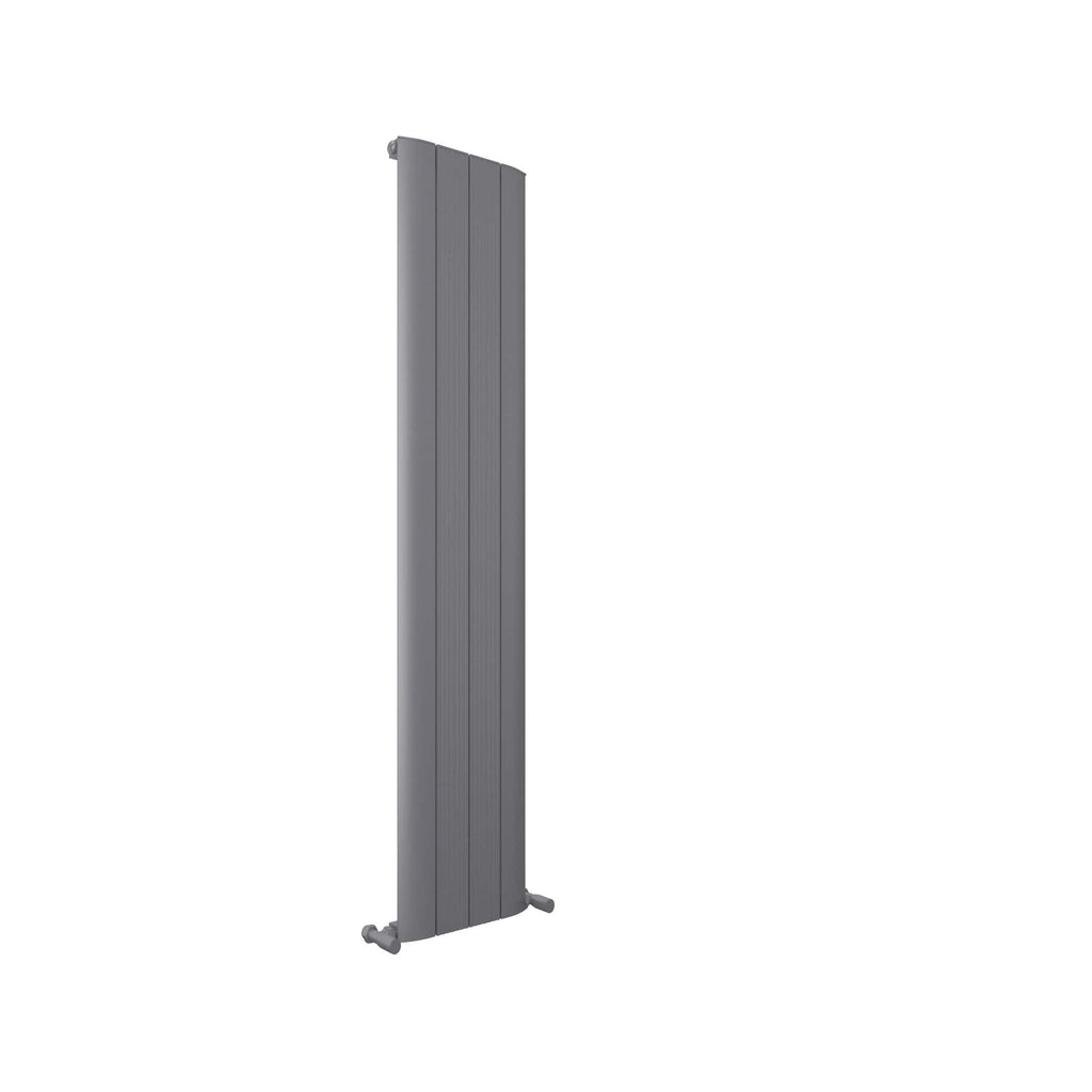 Radiator towel rail in modern grey finish, ideal for bathroom heating and drying towels, combining functional design with contemporary style.