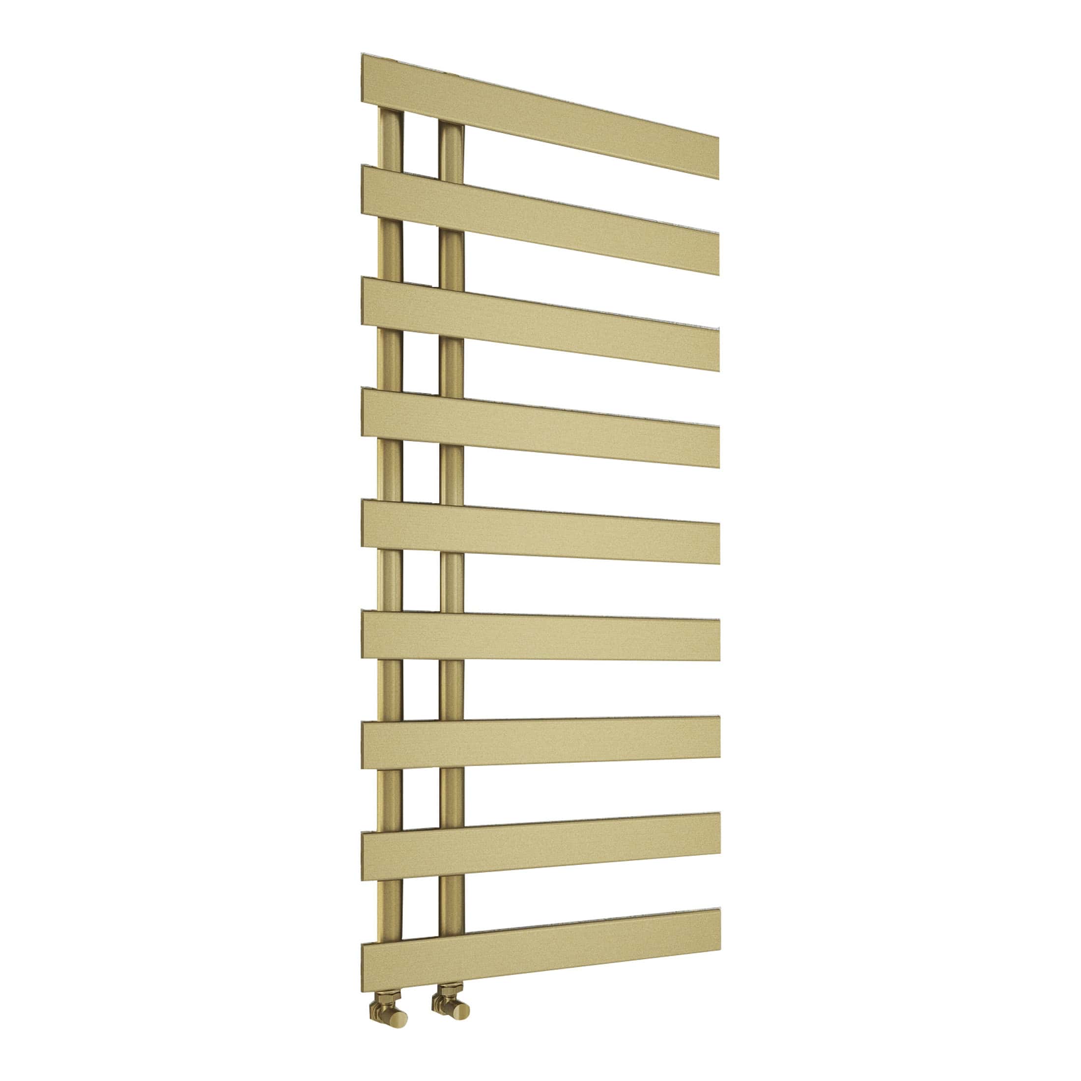 Modern beige vertical radiators, stylish and functional bathroom heating solutions, ideal for contemporary bathroom designs by Bubly Bathrooms.