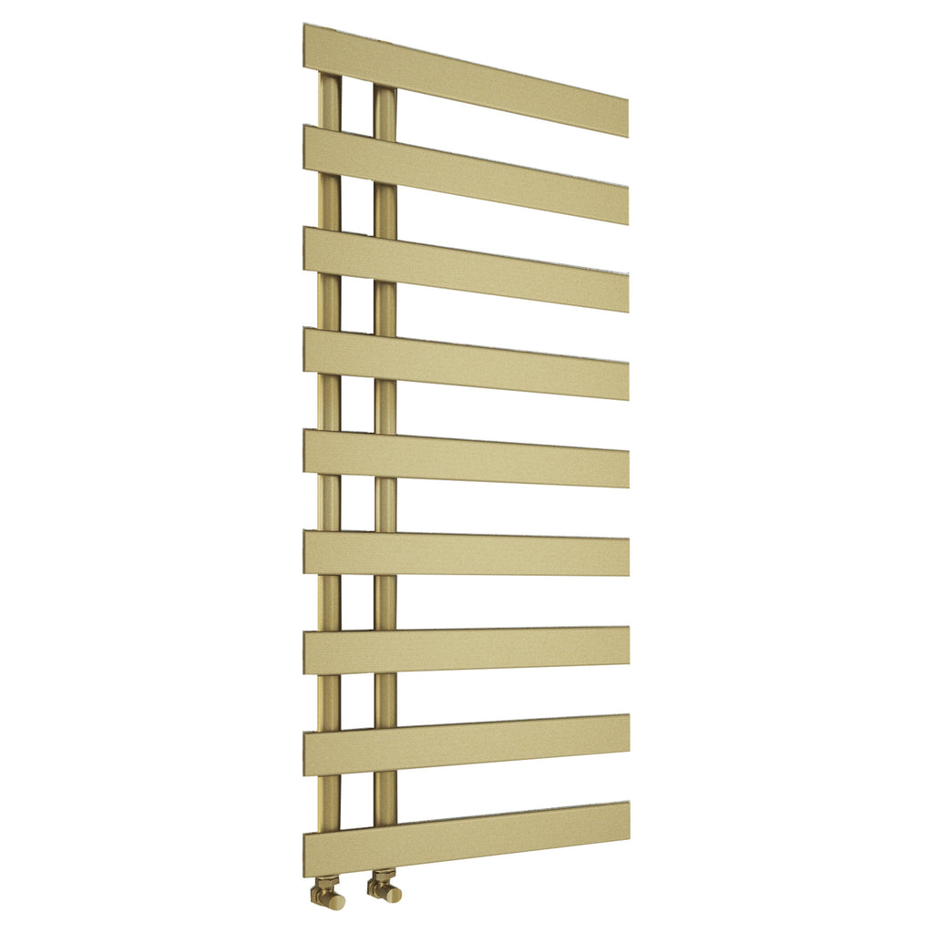 Tailored Milton Offset Designer Towel Radiator - Brushed Brass, 1156mm X 500mm - view 1