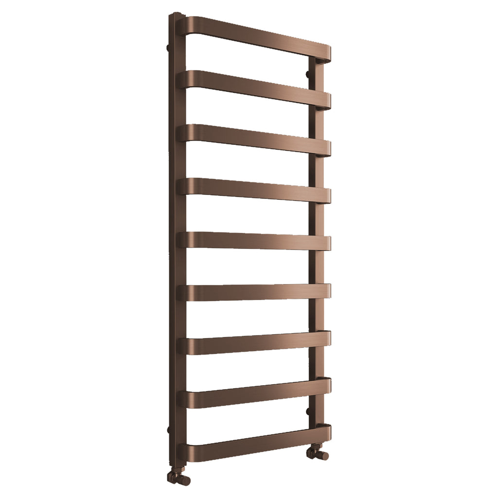 Tailored Hastings Vertical Towel Radiator - Brushed Bronze, 1200mm X 500mm