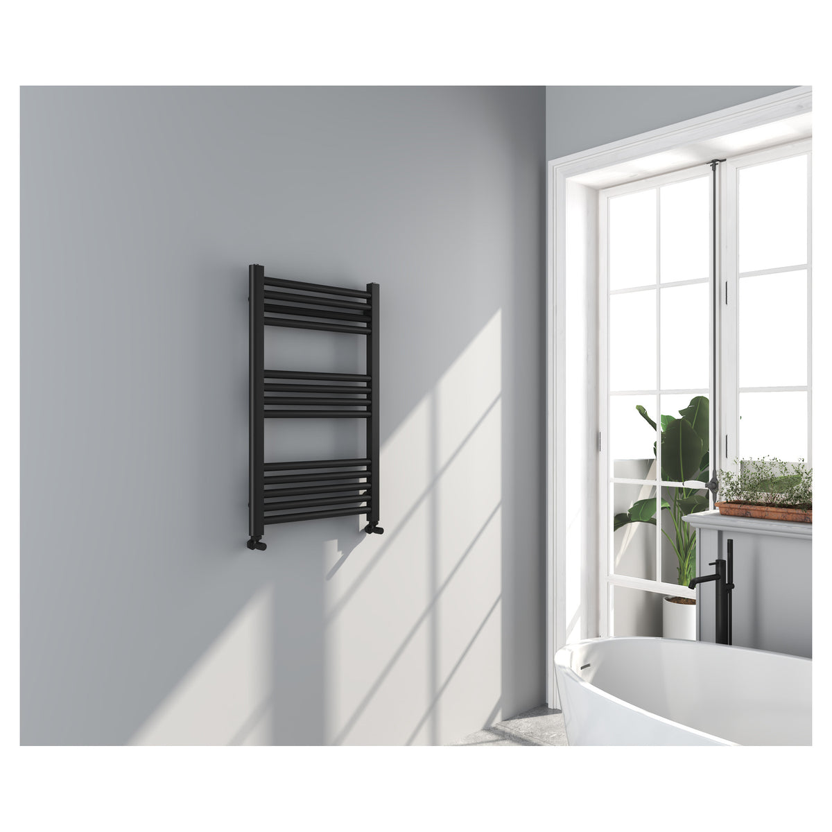 Tailored Omata 800x500mm Towel Rail, Black
