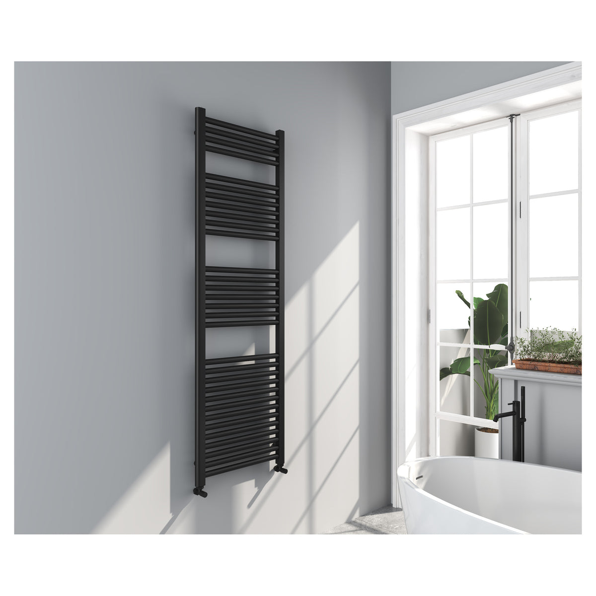 Tailored Omata 1600x500mm Towel Rail, Black