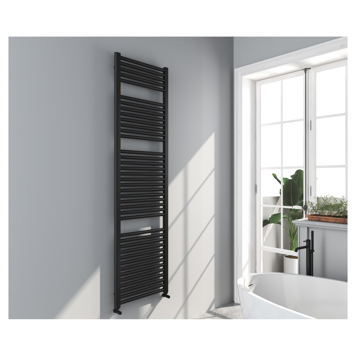 Tailored Omata 1800x500mm Towel Rail, Black