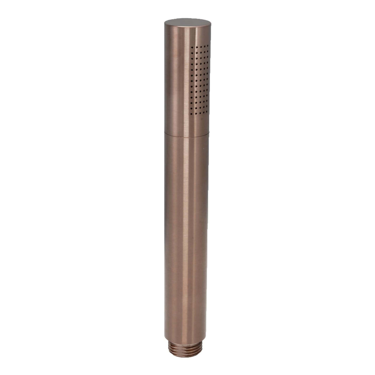 Brass shower head or water filter attachment for bathroom sinks, featuring a sleek bronze finish and perforated design, ideal for modern bathroom decor.