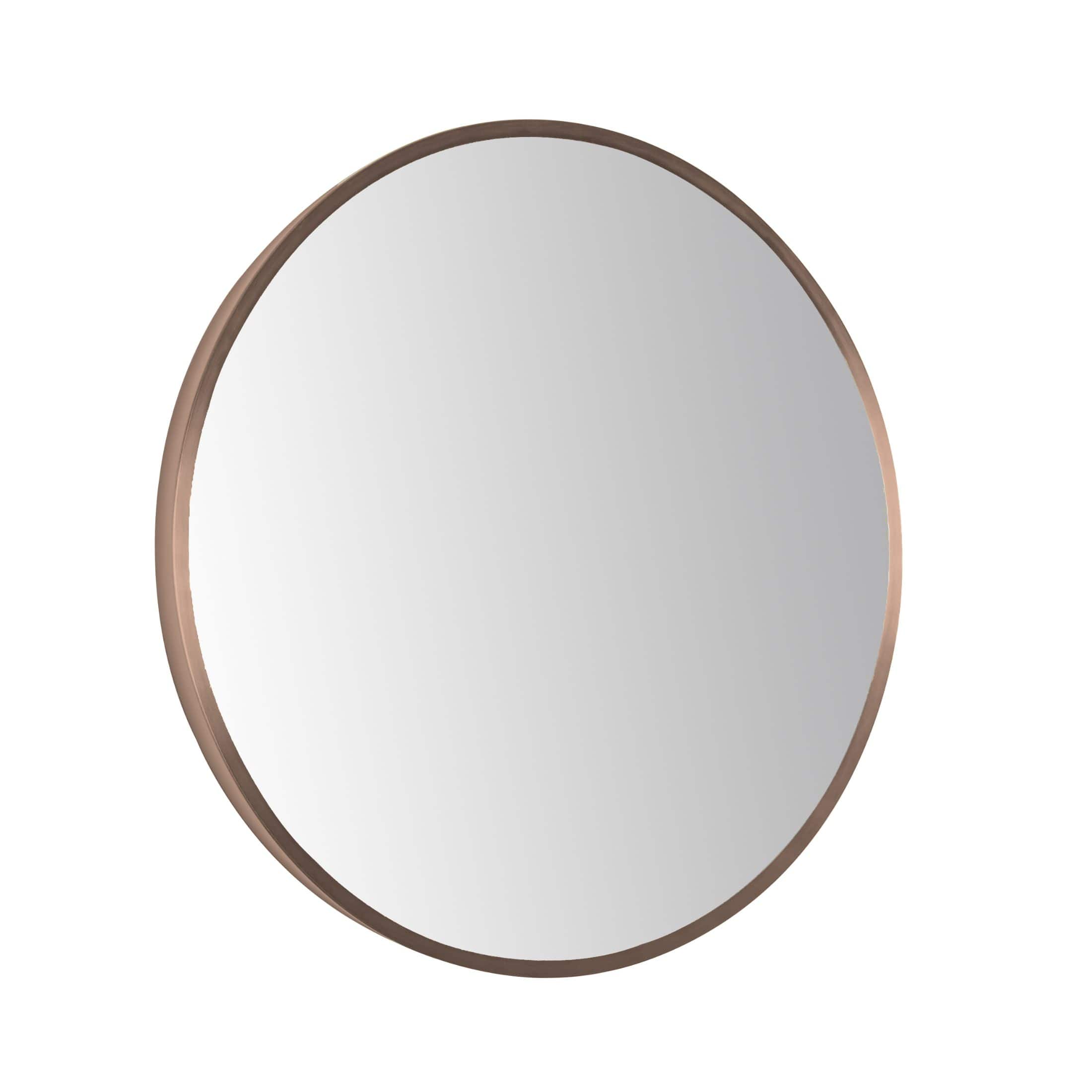 Sleek round bathroom mirror with a bronze finish frame, ideal for modern Bubly bathroom interiors and stylish home decor in the UK.