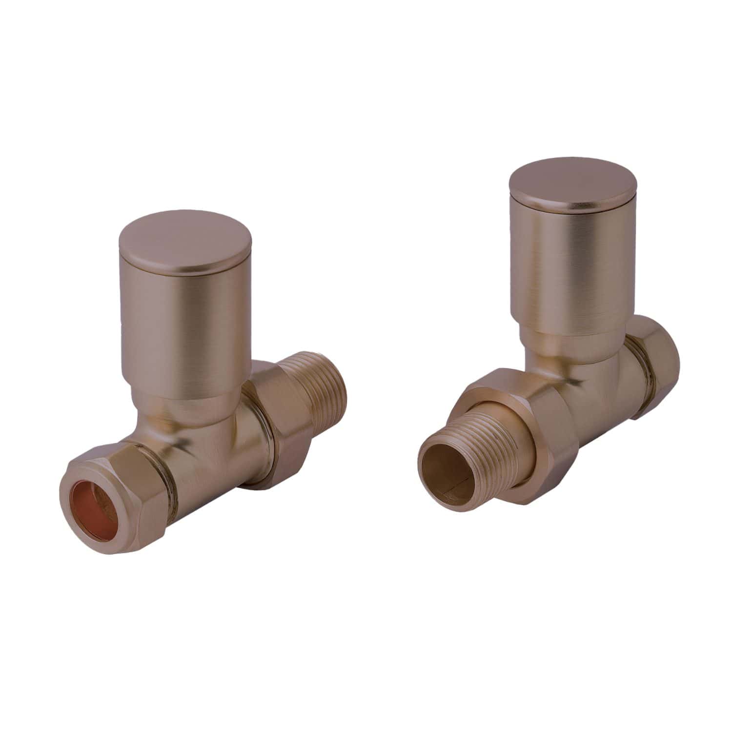 Shower valve thermostatic tap fittings in brushed brass, ideal for modern bathroom installations, durable and corrosion-resistant plumbing components.