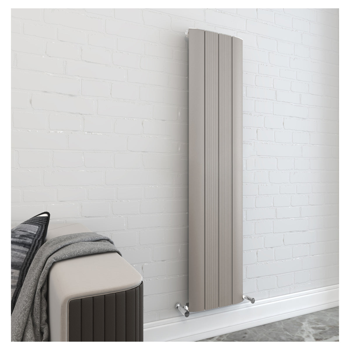 Tailored Taupo Aluminium Radiator 1800x375mm - Soft Coffee - view 2
