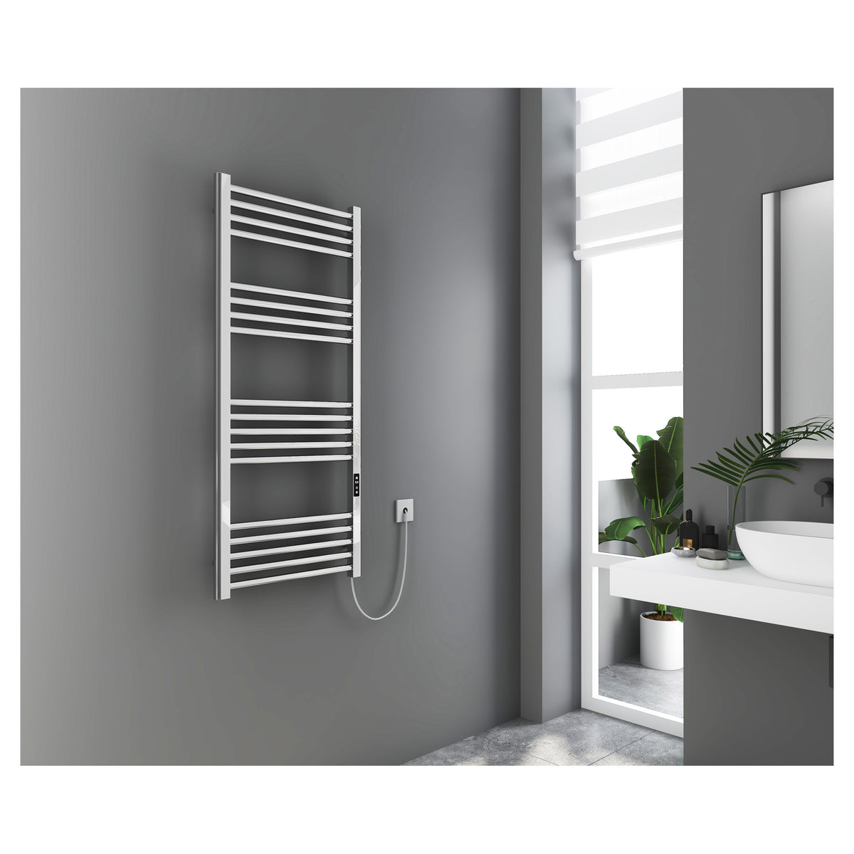 Tailored Paloma Electric Heater Brushed Chrome - 1200 x 500mm
