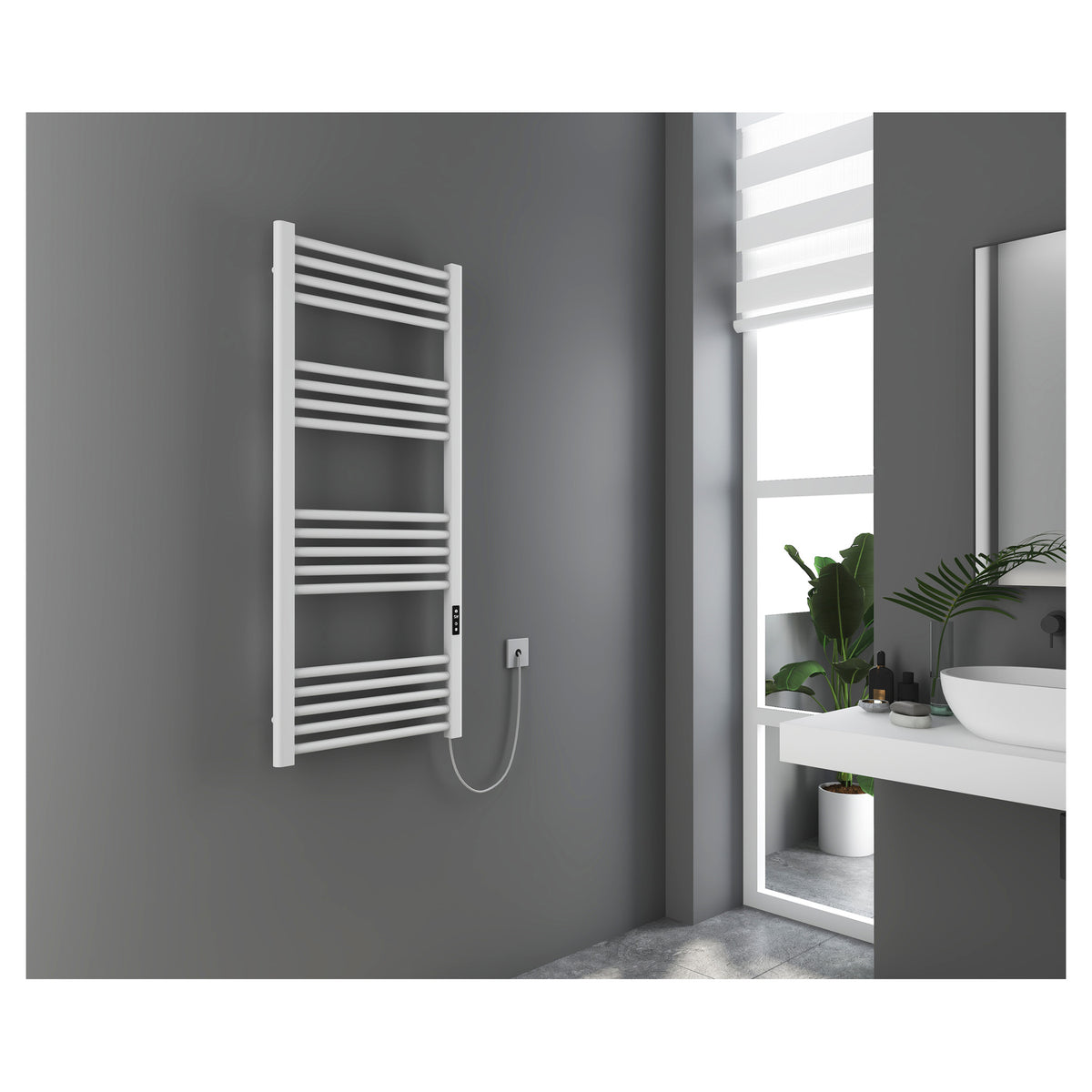 Tailored Paloma Electric Heater Brushed White - 1200 x 500mm
