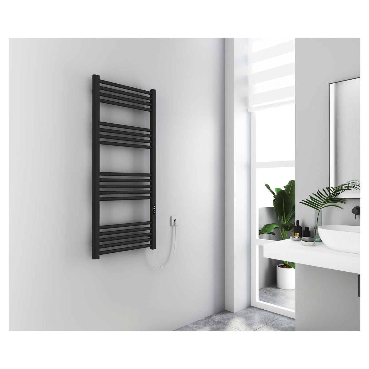 Tailored Paloma Electric Heater Brushed Black - 1200 x 500mm