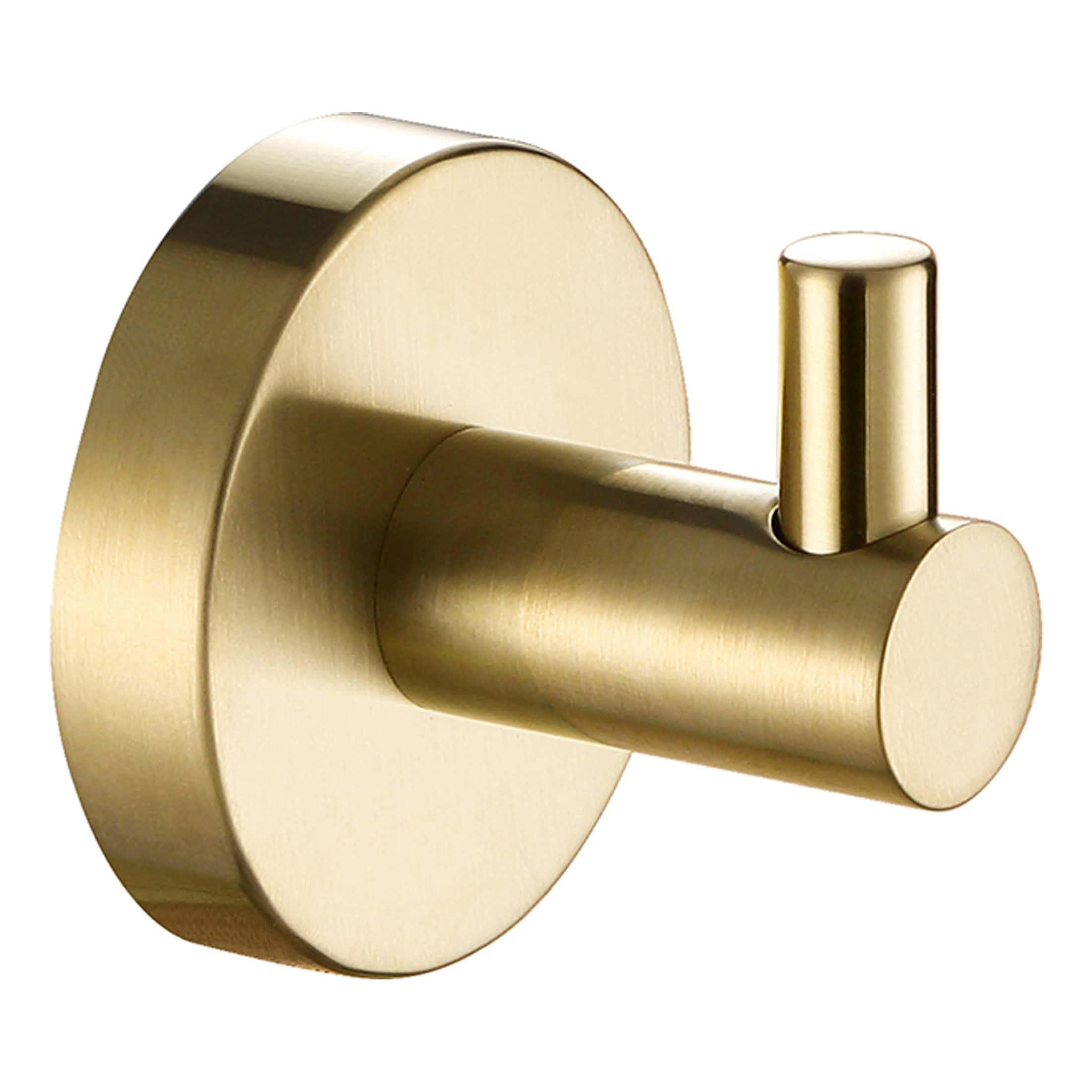 Shower wall hook in brushed gold finish, ideal for modern bathroom decor, provides a stylish and functional solution for hanging towels and accessories. Perfect for luxury bathroom interiors.