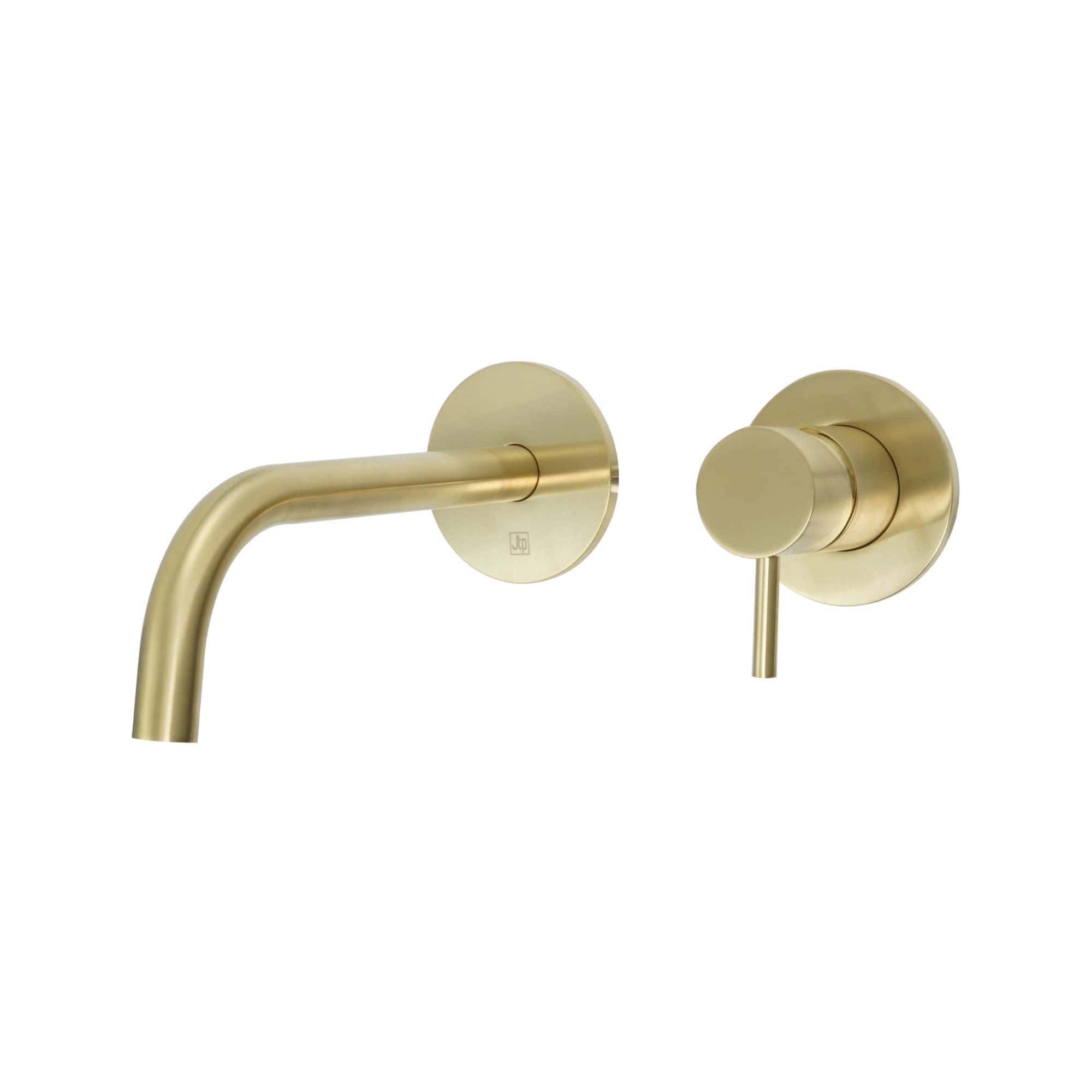 Brass wall-mounted bathroom tap and control handle for modern, stylish bathroom design. Durable, sleek, and easy to operate, perfect for contemporary bathrooms seeking elegant fixtures.