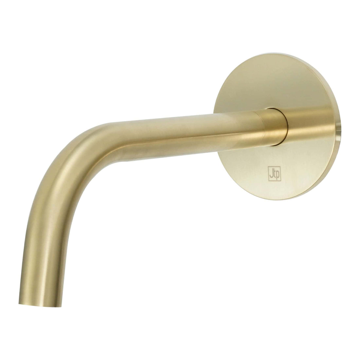 Sleek brushed gold bathroom wall-mounted tap for modern bathroom design, perfect for washbasins and sinks, combining elegance with functionality.
