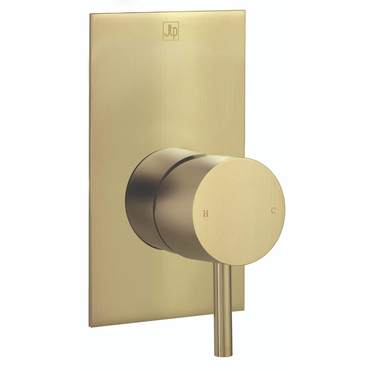 Luxurious gold bathroom thermostat control for Bubly Bathrooms, featuring modern design and high-quality finish. Perfect for regulating room temperature with style and precision.