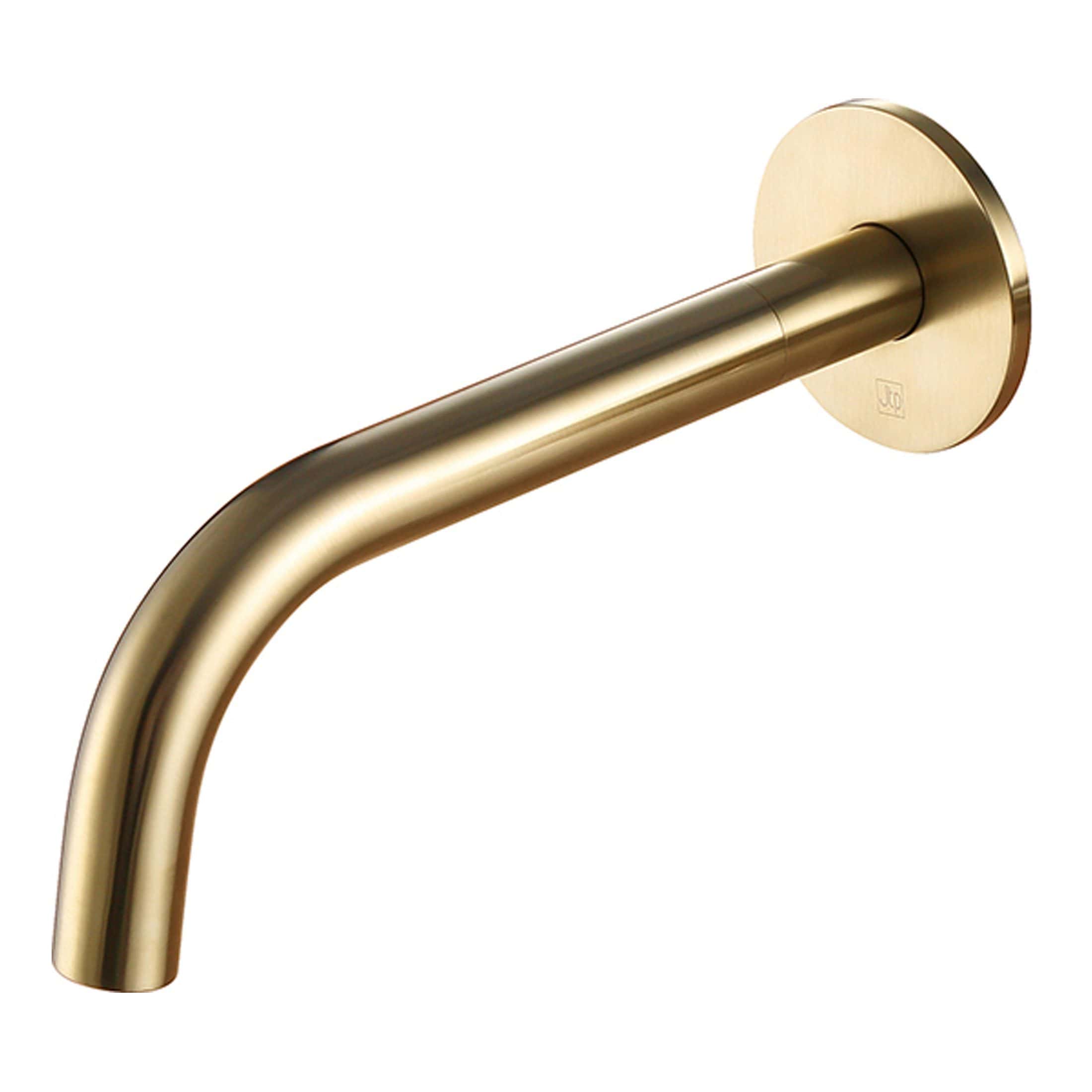 Polished gold bathroom handrail for modern bathroom design and safety. Durable metal finish with sleek, minimalist style, ideal for bathroom fixtures and accessibility.