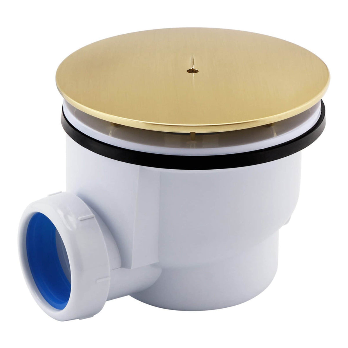 Extra large plastic toilet holding a wooden lid with a drainage hole, suitable for bathroom or toilet renovation projects.