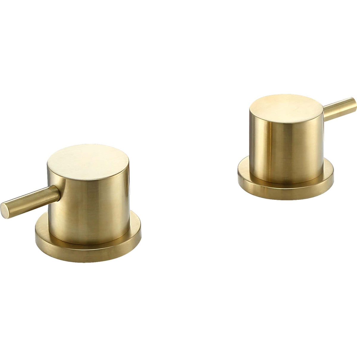 Polished gold bathroom cabinet handles, modern design for luxury bathroom decor, durable brass hardware, matching knob style, for upgrade or renovation projects at Bubly Bathrooms.