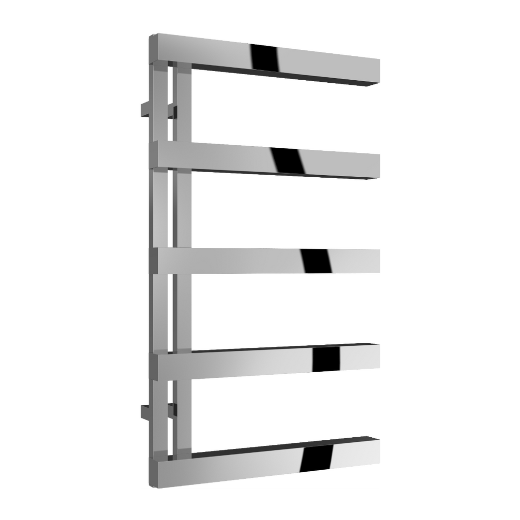Reina Piazza Polished Stainless Steel Heated Towel Rail 870mm X 500mm