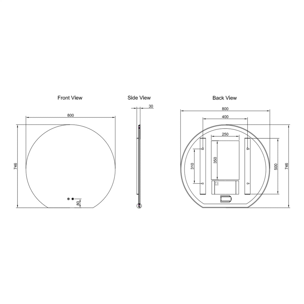 High-quality bathroom shower design blueprint featuring detailed front, side, and back views with precise measurements for modern bathroom renovation projects.