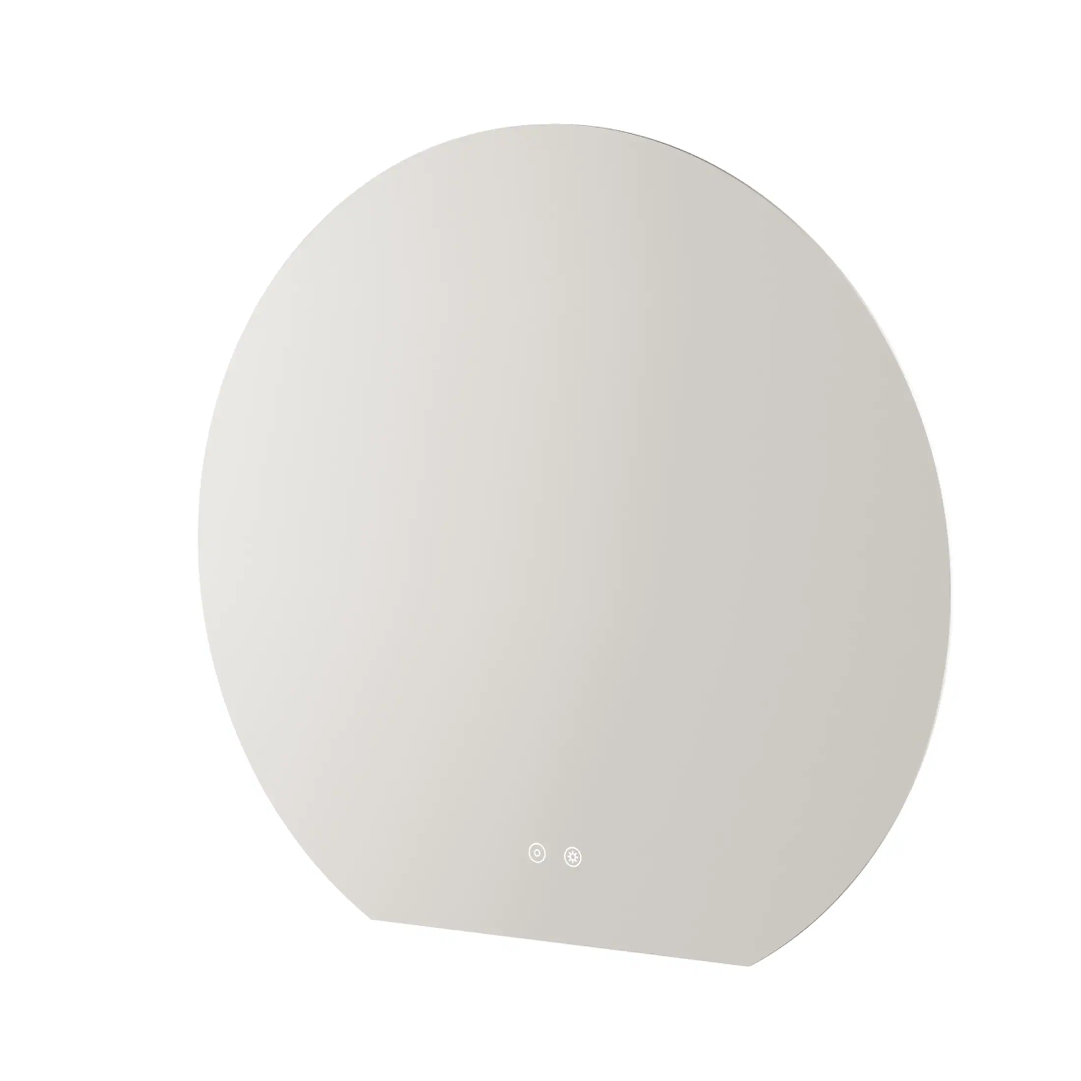 White modern bathroom exhaust fan with touch controls, designed for efficient ventilation in sleek bathroom spaces, featuring a minimalistic round design.