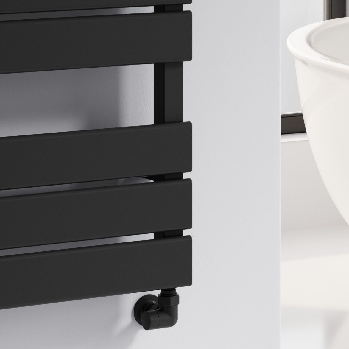 Reina Avola Black Heated Towel Rail