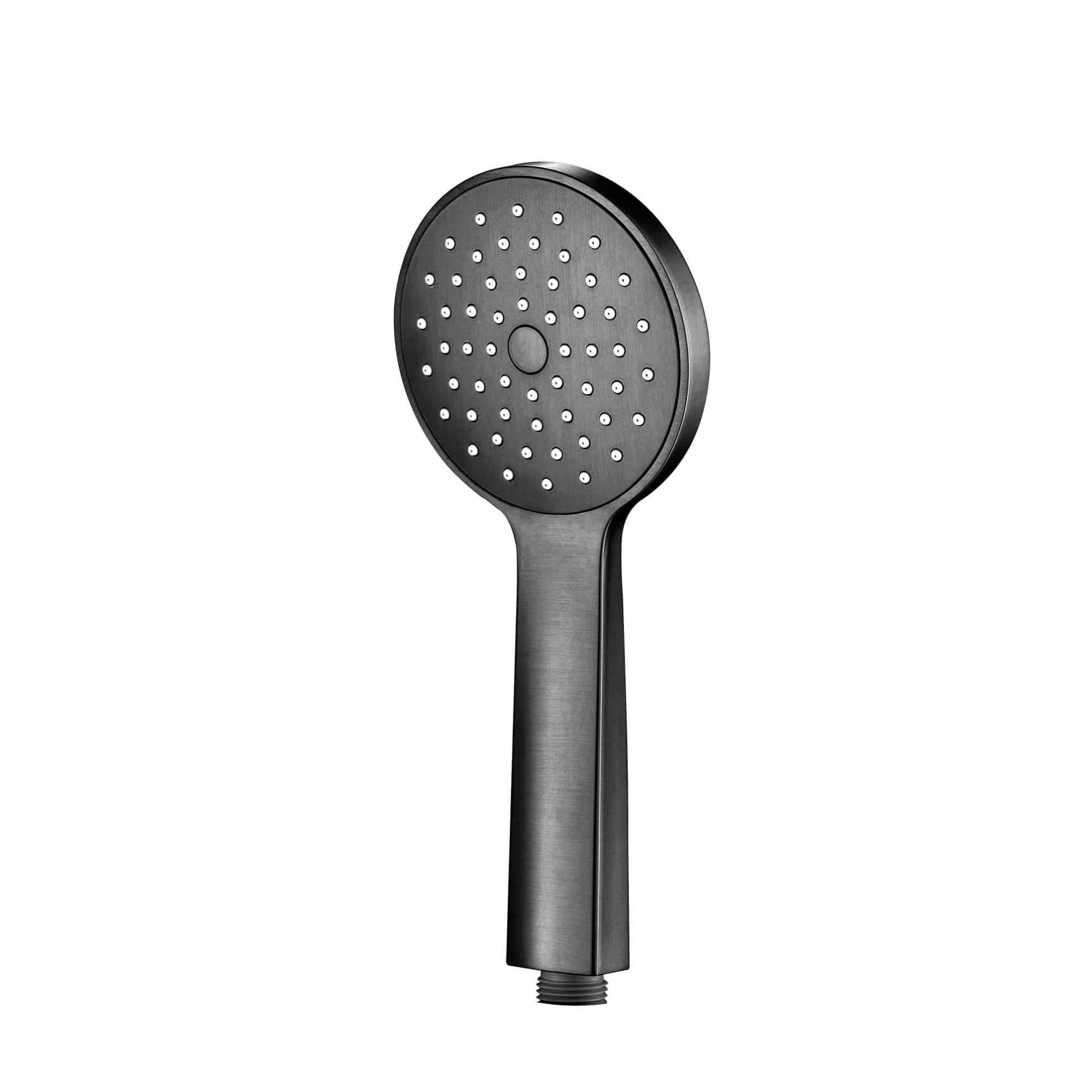 Flexible black handheld shower head with adjustable water flow for modern bathroom comfort.