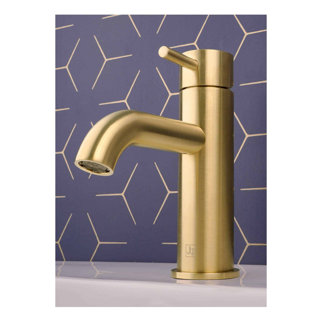 Polished gold bathroom mixer tap with sleek design, modern finish, and elegant functionality, ideal for contemporary bathroom renovation and upgrade projects.