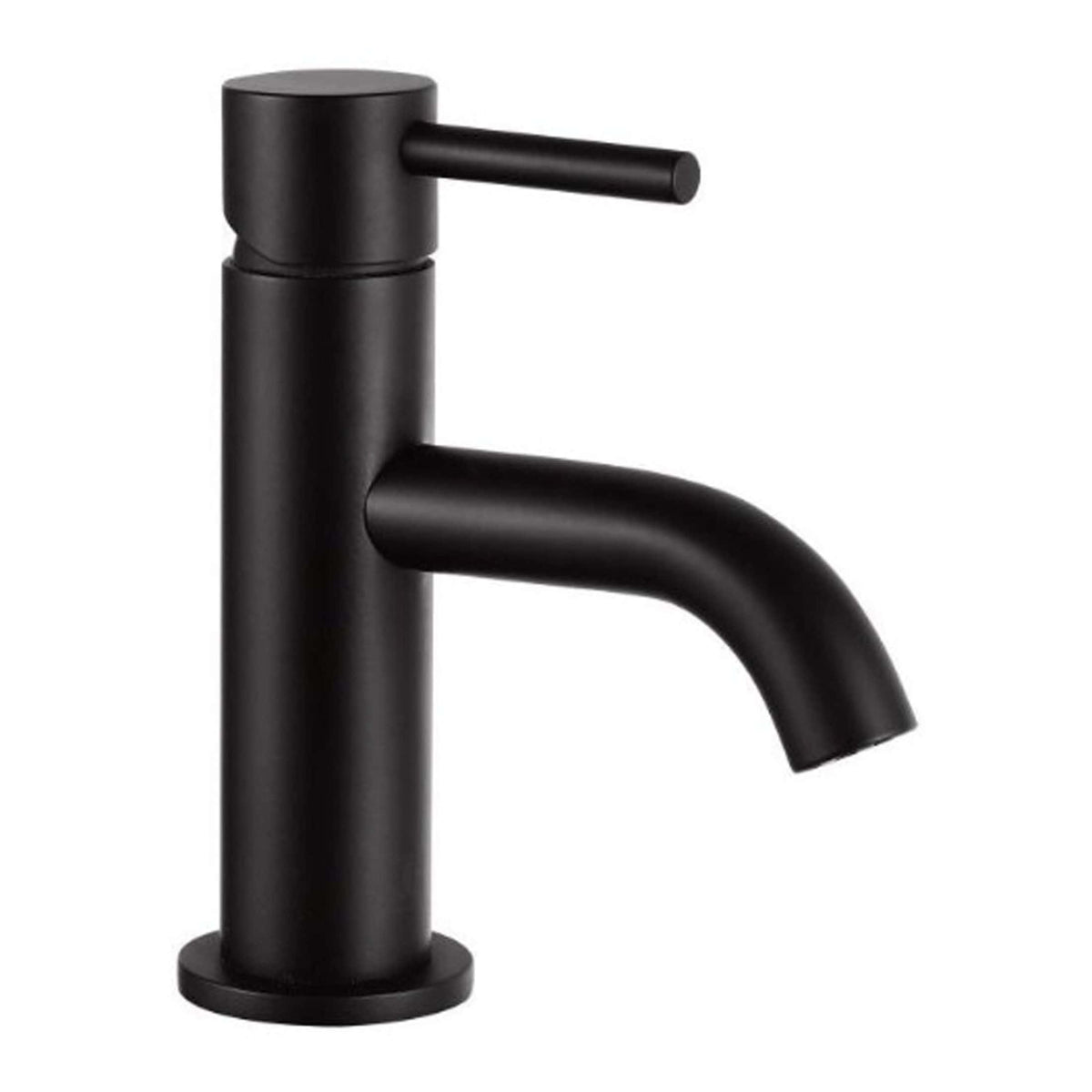 Sleek matte black bathroom tap with modern design, suitable for contemporary bathroom basins and wash stations, combining style and functionality.