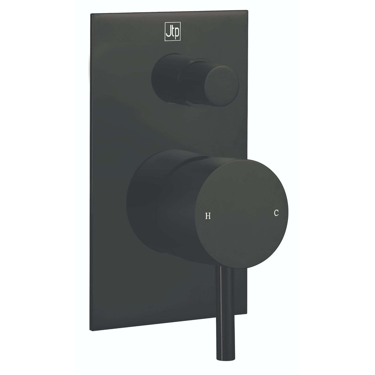 Modern black flush plate for bathroom toilets, featuring dual flush buttons for water-saving functionality. Sleek and minimalist design ideal for contemporary bathroom interiors.