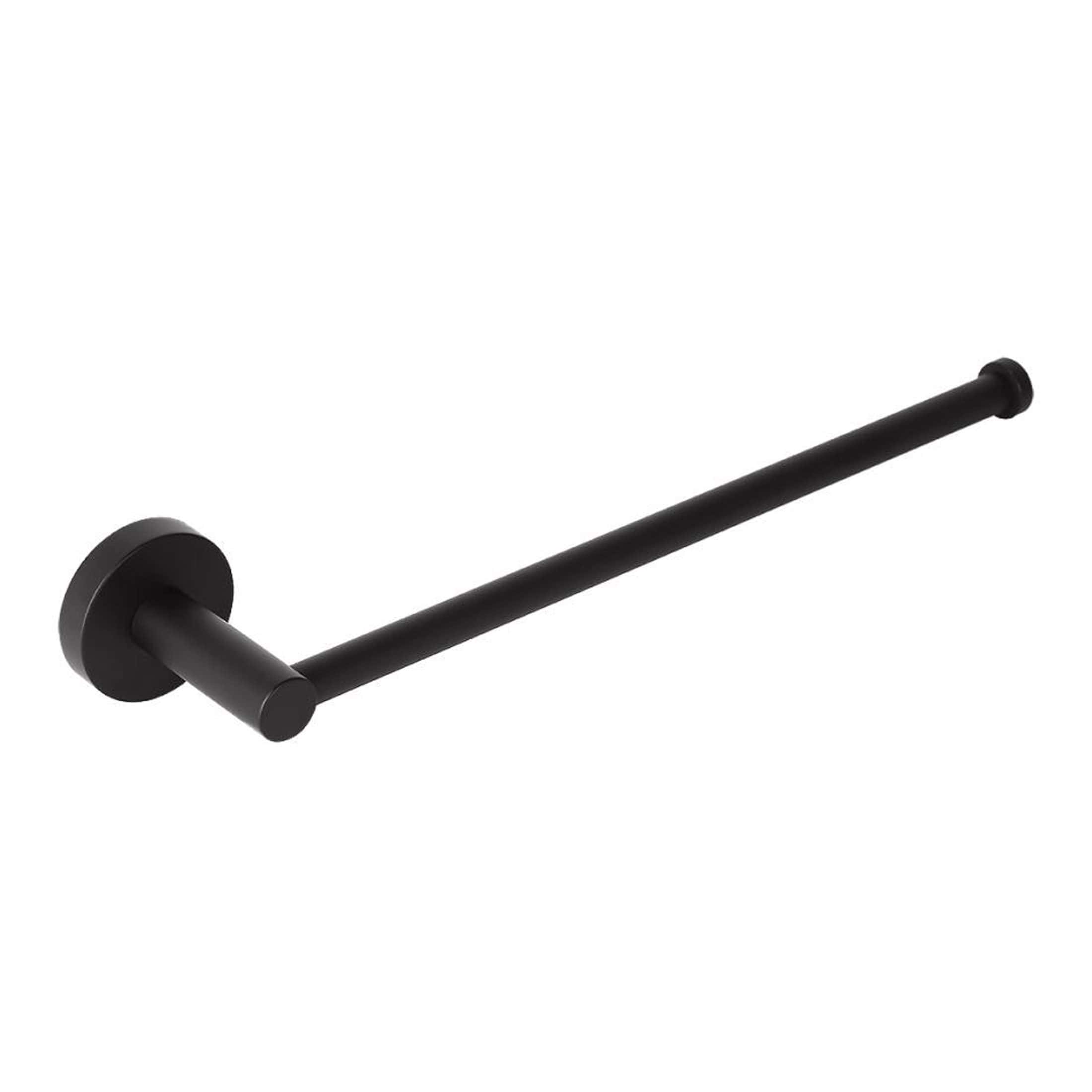 Modern black toilet paper roll holder with a sleek matte finish, ideal for contemporary bathroom decor. Durable and easy to install, perfect for organising your bathroom essentials.