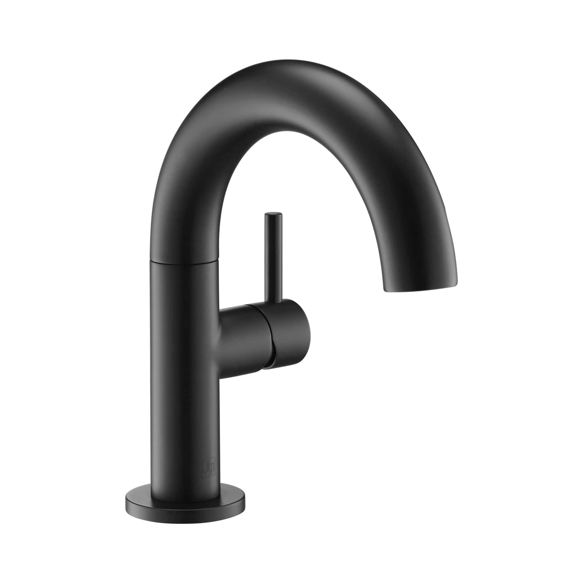 Sleek black modern kitchen sink mixer tap with a curved spout and single lever handle, ideal for contemporary bathroom or kitchen renovations.