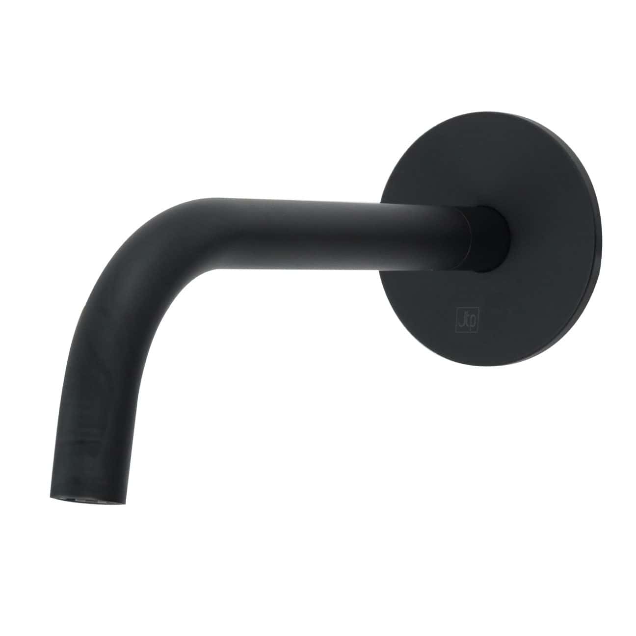 Sleek black wall-mounted bathroom tap with a minimalist design from Bubly Bathrooms. Perfect for modern bathrooms, offering style and functionality with high-quality matte finish.